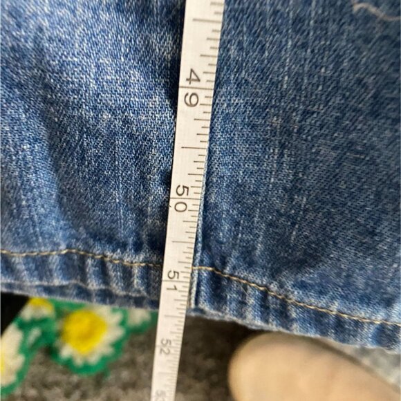 Vintage Western Romantic 12 Denim Babydoll Empire Waist Button Up Maxi Dress - Picture 11 of 13